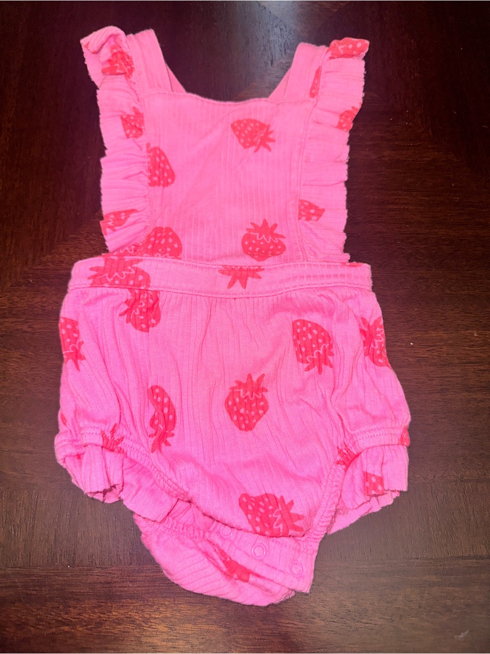 Cat & Jack Hot Pink Strawberry Ruffle One-Piece